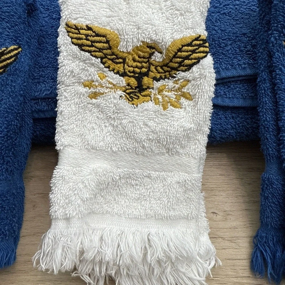 Vintage American Eagle Embroidered Towels‎ Set Patriotic American